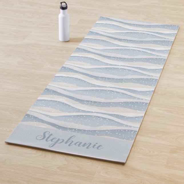 Esterilla De Yoga Blue Winter Snowfall Wave Personalized Pattern (In situ)