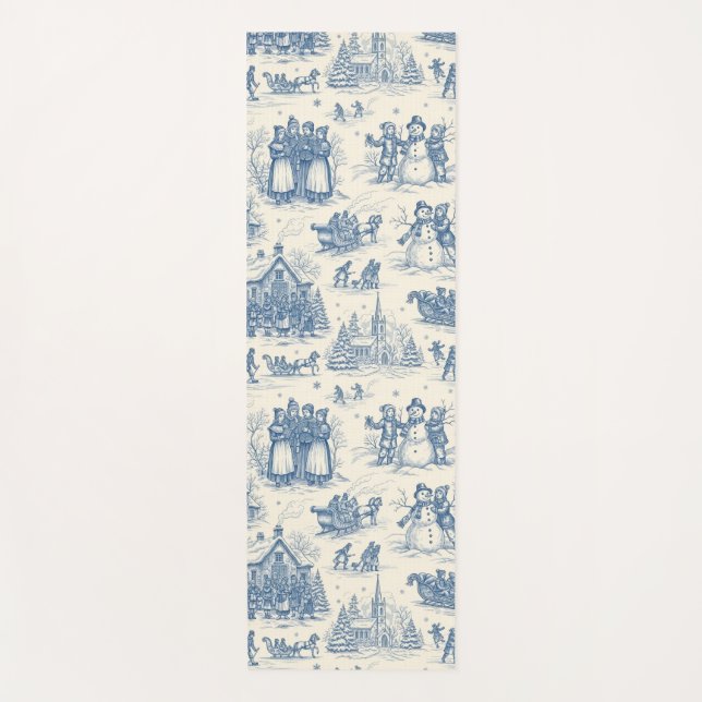 Esterilla De Yoga Blue Winter Toile Chinoiserie (Anverso)