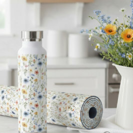 Esterilla De Yoga Blue Yellow Pink Floral Wildflower