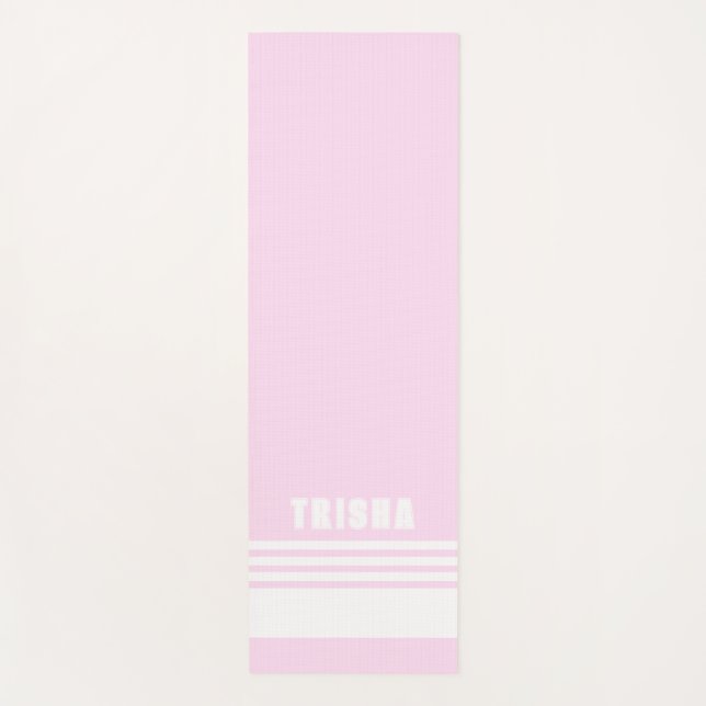 Esterilla De Yoga blush pink light modern preppy classic stripes (Anverso)