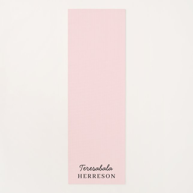 Esterilla De Yoga Blush Pink Monogram Modern Minimal Feminine Art (Anverso)