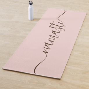 Esterilla De Yoga Blush y Marrón Oscuro Elegante Swash Namaste