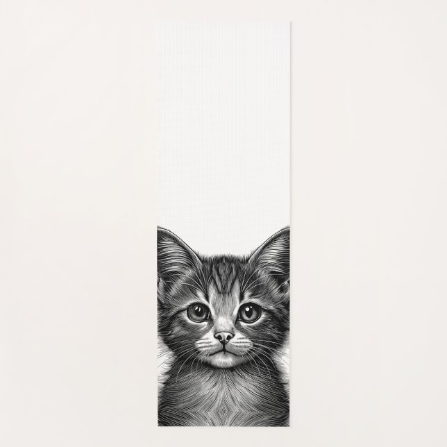 Esterilla De Yoga Boceto adorable de gato joven   (Anverso)