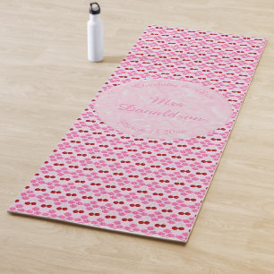 Esterilla De Yoga Boda Primavera Rosa Flor de cerezo y cerezas