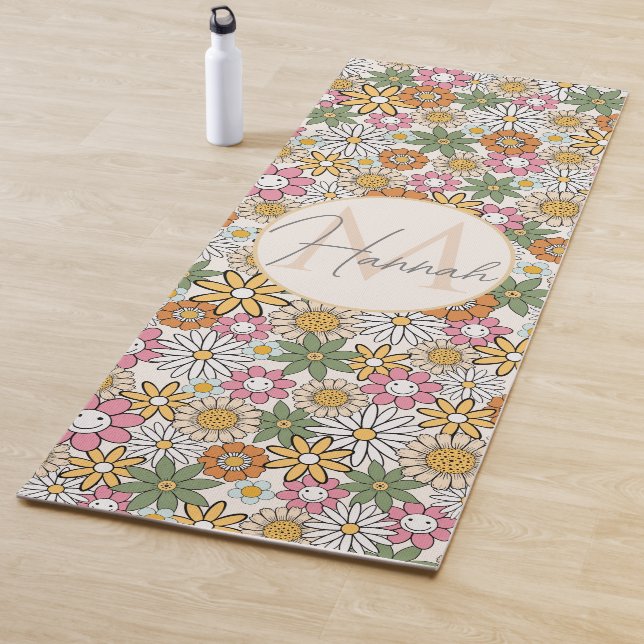 Esterilla De Yoga Boho Daisy Flores Groovy Floral 70 (In situ)