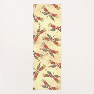 Esterilla De Yoga Boho Dragonflies en Sepia