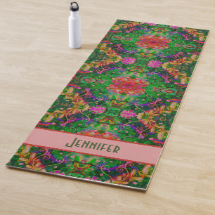 Esterilla De Yoga Boho Floral Green Resumen Bonito Inespiritualidad