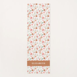 Esterilla De Yoga Boho Floral Terracotta Modern Personalized