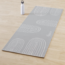 Esterilla De Yoga Boho Gris Chic Estilo Mediados de Siglo Arcoíris M