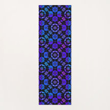 Boho Hippie Azul Morado Patrón Groovy Retro