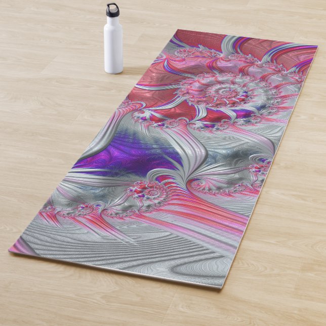 Esterilla De Yoga Boho Hippie Trippy Funky Nautilus Spiral Fractal (In situ)