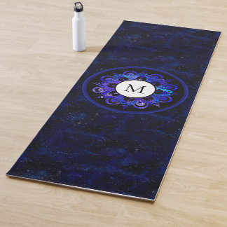 Esterilla De Yoga Boho Indigo azul Universo Galaxia Mandala Monogram