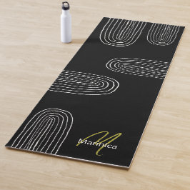 Esterilla De Yoga Boho Moderno Chic Arcoíris Monograma