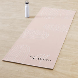 Esterilla De Yoga Boho Moderno Chic Arcoíris Monograma