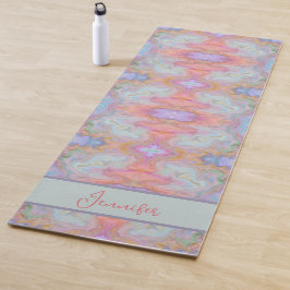 Esterilla De Yoga Boho Pink Resumen Bonito Pastel Swirls