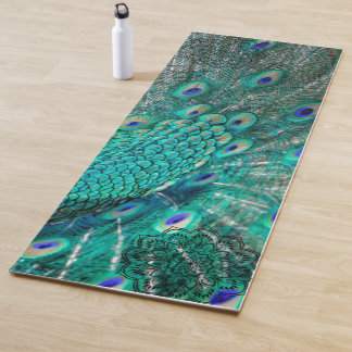 Esterilla De Yoga Boho Shimmering Moda Peacock Feather