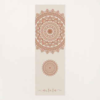 Esterilla De Yoga Boho Terracotta Mandala en nombre personalizado de