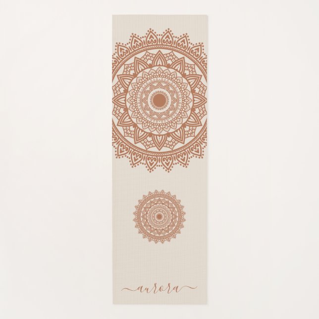 Esterilla De Yoga Boho Terracotta Mandala en nombre personalizado de (Anverso)