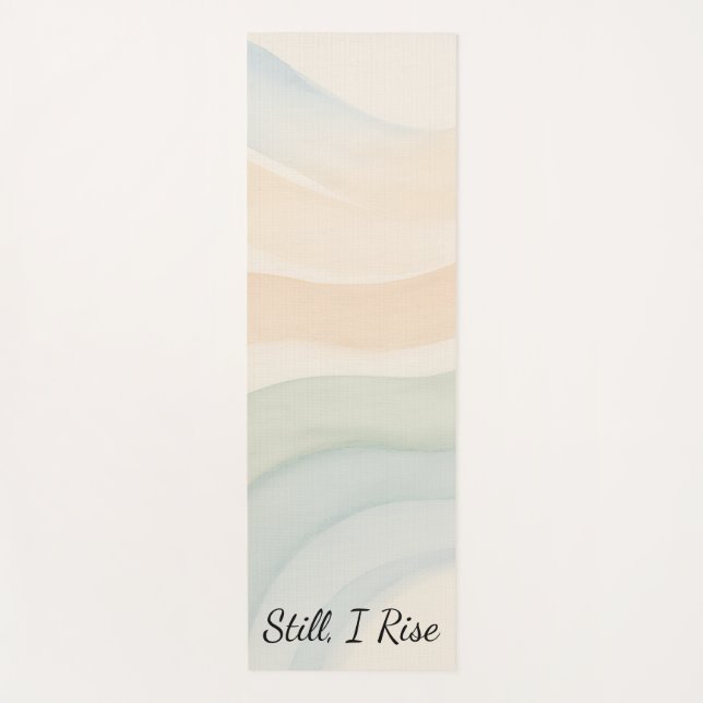 Esterilla De Yoga Boho Waves Mindful Calming Minimalist Quote (Anverso)