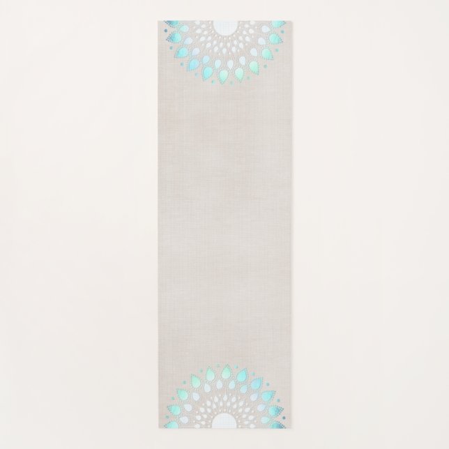 Esterilla De Yoga Bonito azul turquesa Lotus Mandala (Anverso)