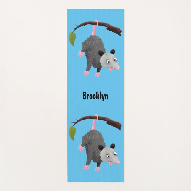 Esterilla De Yoga Bonito opossum colgando de un personalizado de suc (Anverso)