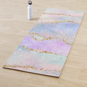 Esterilla De Yoga Bonito Pastel Agate Vena acuarela Purpurina de o