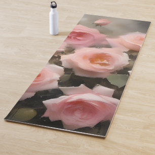 Esterilla De Yoga Bonito rosa rosa pintura acuarela