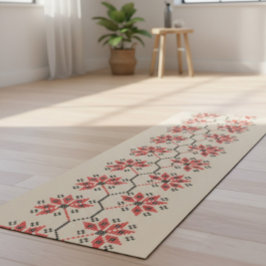 Esterilla De Yoga Bordado ucraniano arte popular floral