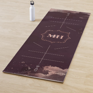 Esterilla De Yoga Borgoña y oro Rosa, Personalizado de líneas de al