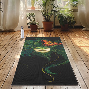Esterilla De Yoga Bosque Encantador Dríade Mujer Mariposa Fantasía