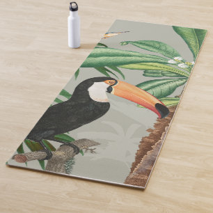 Esterilla De Yoga Bosque tropical acuático y aves coloridas