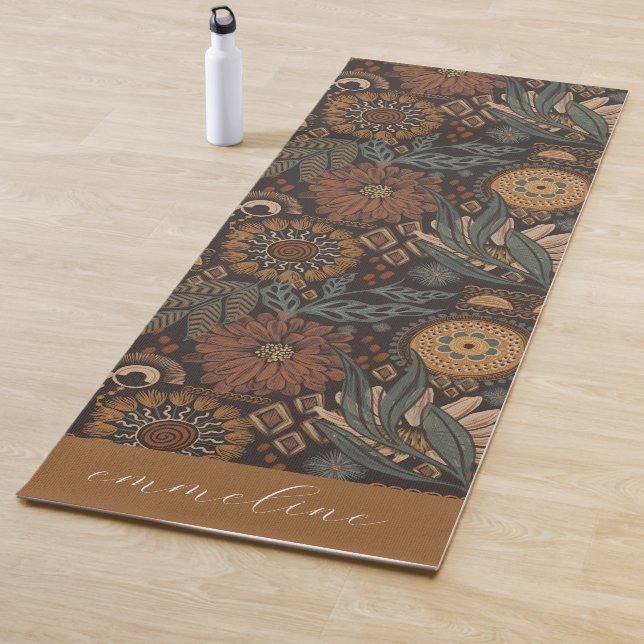 Esterilla De Yoga Botánico Oscuro Terroso Personalizado (In situ)