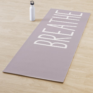 Esterilla De Yoga Breathe Simple Motivational Quote Boho Lilac