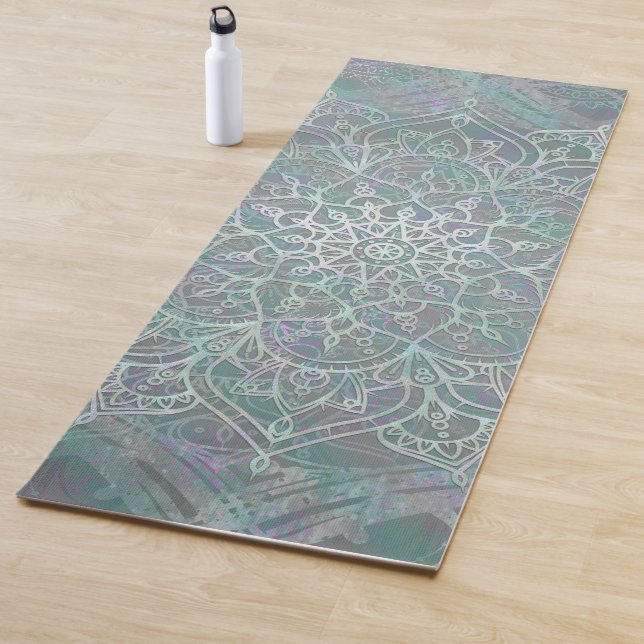 Esterilla De Yoga Brillo iridiscente Mandala Boho Chic Gimnasio (In situ)