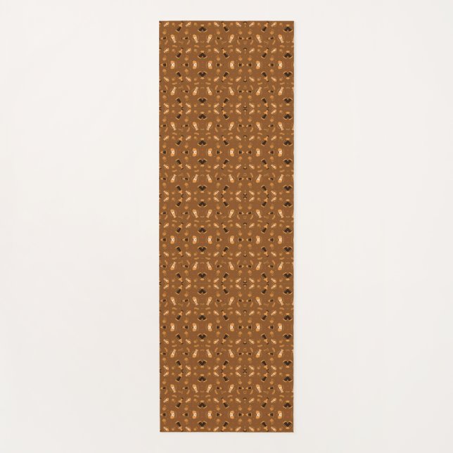 Esterilla De Yoga Brown patterned fabric featuring a symmetrical  (Anverso)