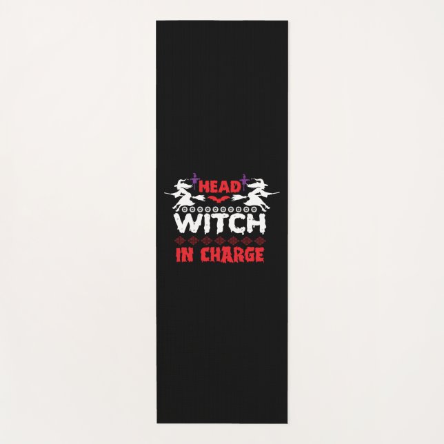 Esterilla De Yoga Bruja Cabeza De Halloween Encargada Cumpleaños (Anverso)
