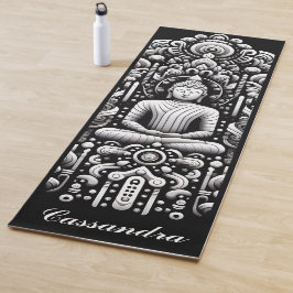 Esterilla De Yoga Buddha in black and white 