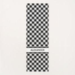 Esterilla De Yoga Búfalo blanco negro diagonal en negrita