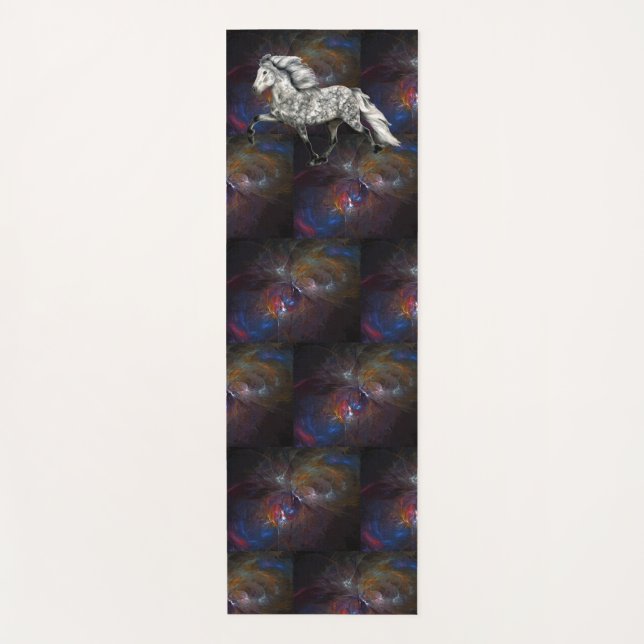 Esterilla De Yoga Caballo islandés llamado Nebulosa carismática Grá (Anverso)