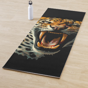Esterilla De Yoga Cabeza de ataque ruidosa de leopardo