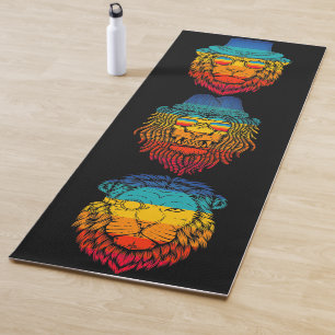 Esterilla De Yoga Cabeza de León Retro Arcoiris Striset Sunset
