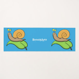 Esterilla De Yoga Caca, caracol feliz en un ilustracion personalizad