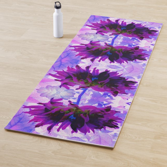 Esterilla De Yoga Cactus Dahlia morado y negro asombroso (In situ)