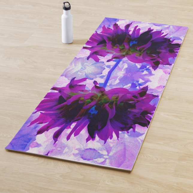 Esterilla De Yoga Cactus Dahlia morado y negro asombroso (In situ)