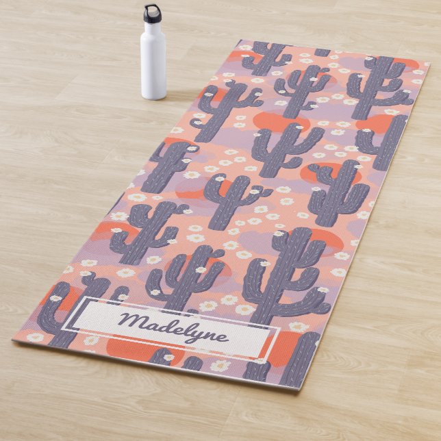 Esterilla De Yoga Cactus Desert Sun Botanical Floral Personalizado (In situ)