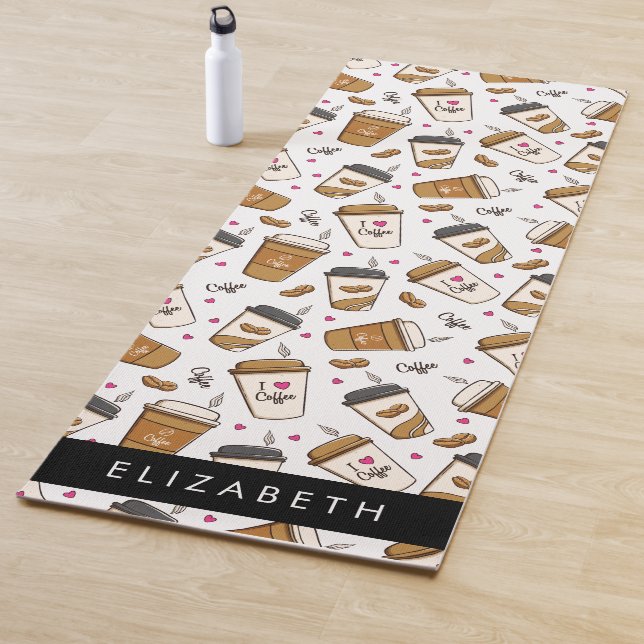 Esterilla De Yoga Cafés, Frijoles para café, amante del café, nombre (In situ)
