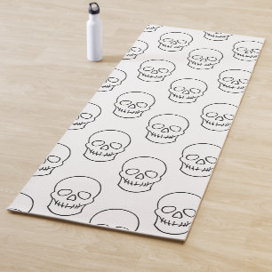 Esterilla De Yoga Calavera - Blanco y negro