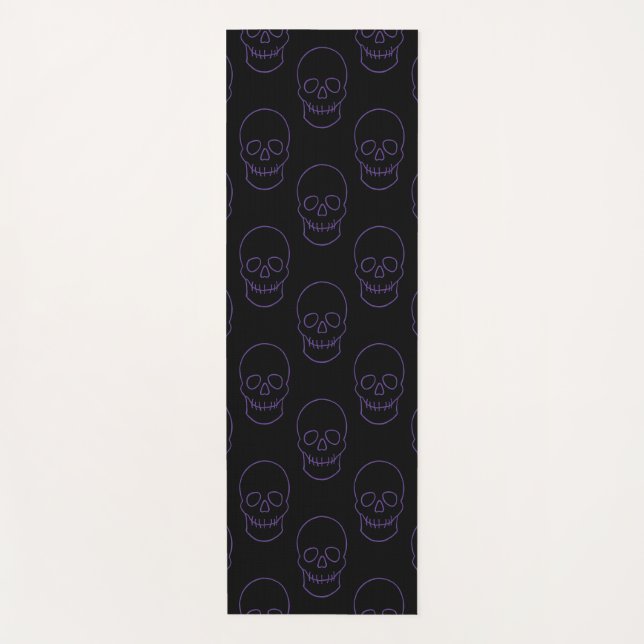 Esterilla De Yoga Calavera en morado y negro (Anverso)