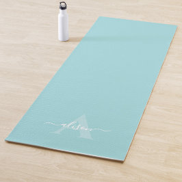 Esterilla De Yoga Caligrafía de monograma de letra script femenina