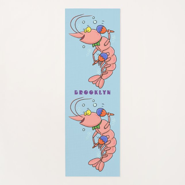 Esterilla De Yoga Camarón alegre, personalizado de la gamba (Anverso)